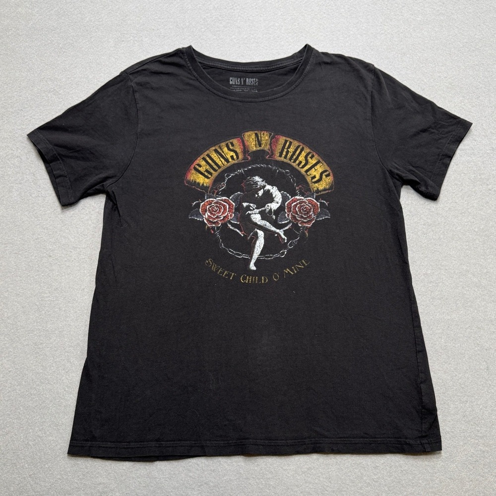 Guns N' Roses T-Shirt Women's Medium Black Sweet Child O' Mine‎ Graphic Grunge